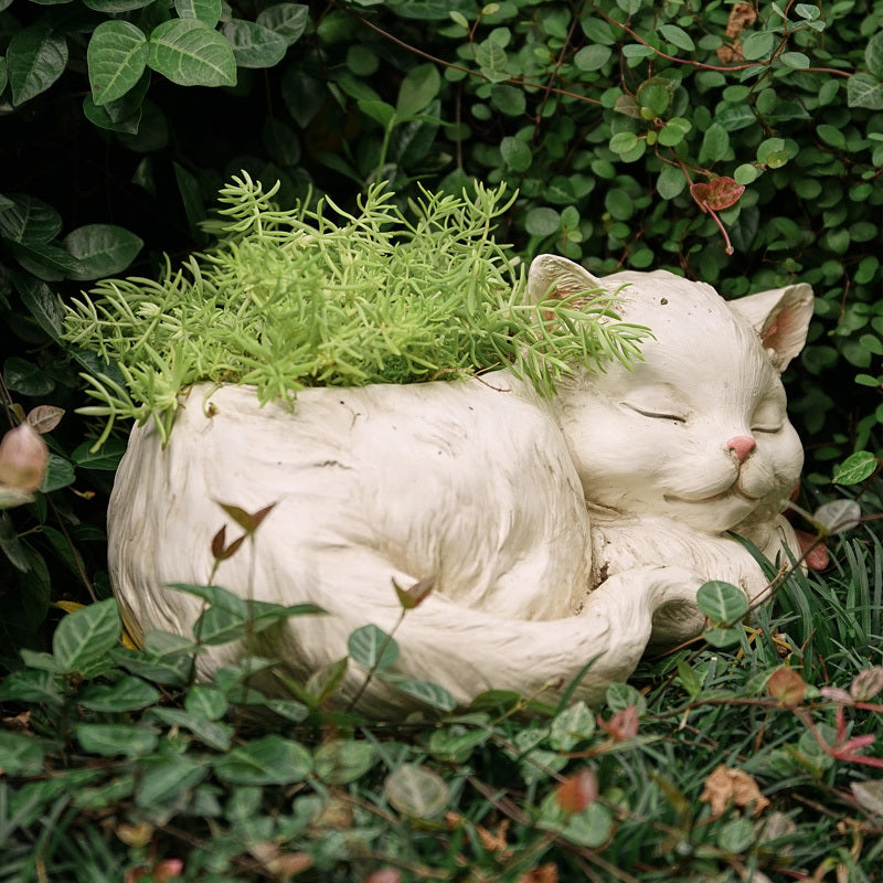 Little White Cat Creative Resin Planter